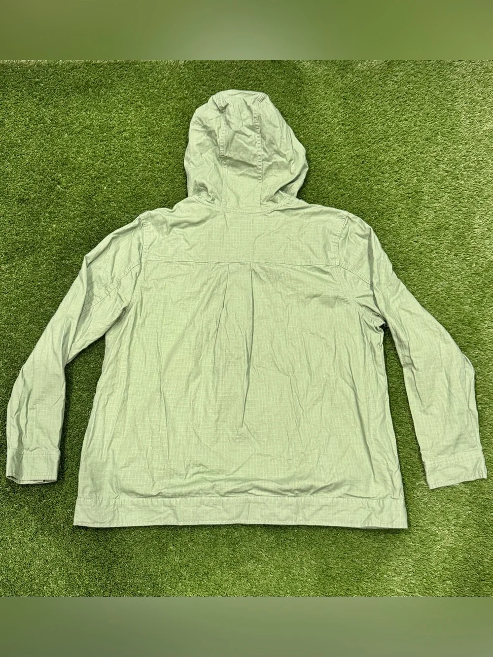 D&Co Denim + Company Women's Large Green‎ Hooded Full Zip Jacket with Pockets